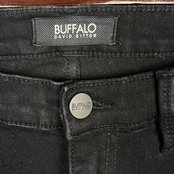 Buffalo David Bitton Faith Mid Rise Skinny Black Denim‎ Jeans Embroidered Floral - Picture 10 of 12